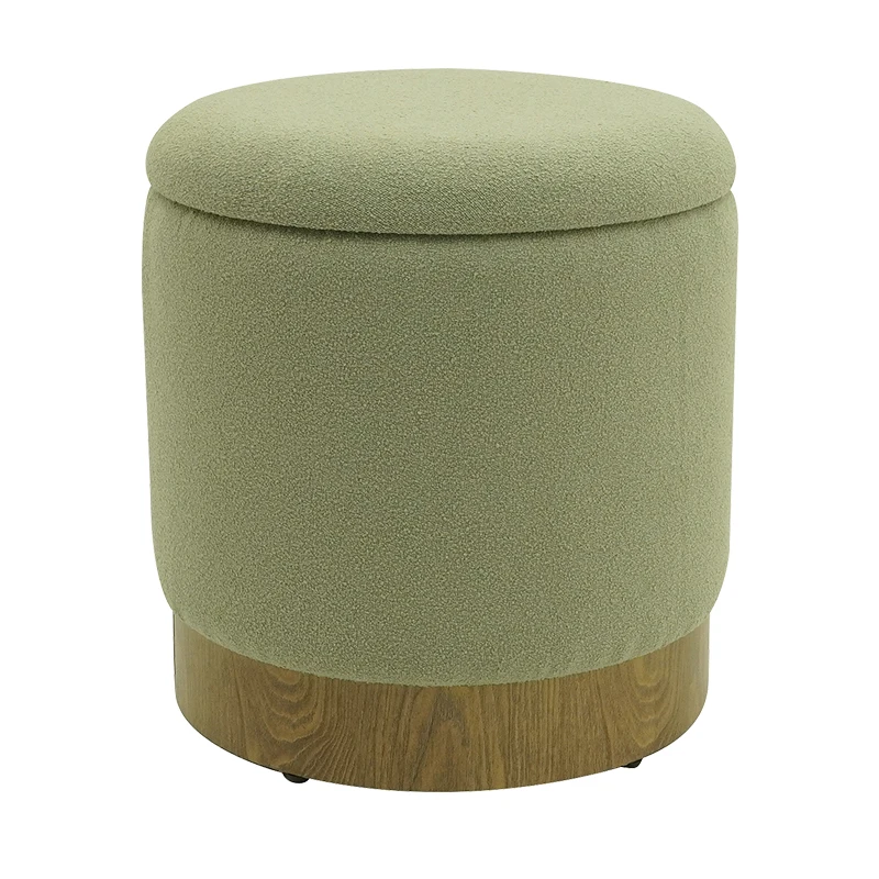 Customizable Nordic Style Single Seater Footrest and Fabric Storage Ottoman Comfortable for Dining and Hotel Use
