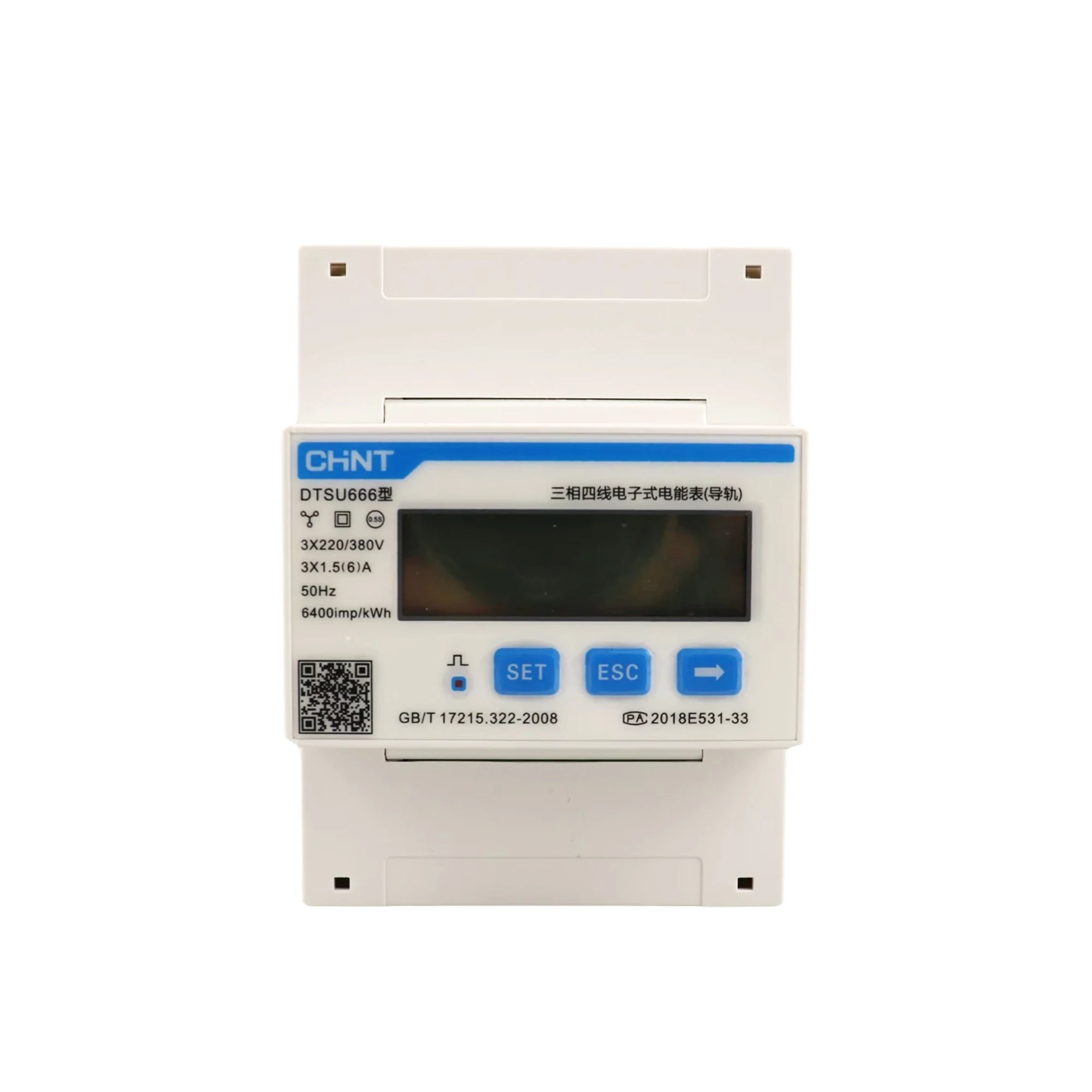 Three Phase CHINT DIN Rail  Electric Photovoltaic Smart Meter DTSU666