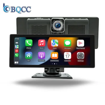 BQCC 10.26" IPS Dash Cam Rearview Camera Carplay Android Auto Front DVR GPS Navigation Video Dashboard Mirror Monitor Car Media