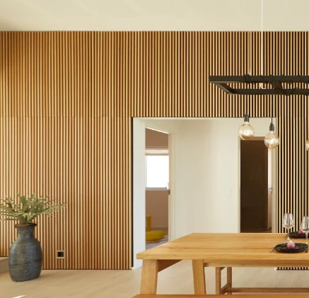 Акустическая панель из натурального дуба с высококачественным звукопоглощающим материалом, деревянные стеновые панели