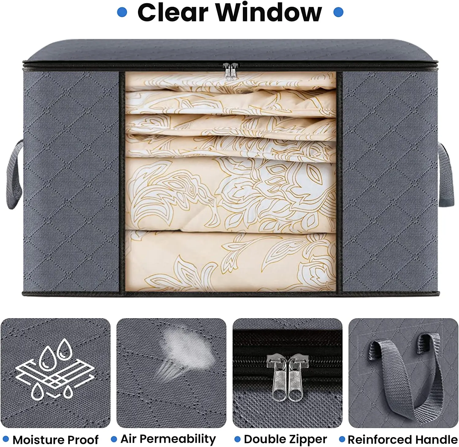 USSE Clothing Organizer - Foldable Storage Bags with Lids