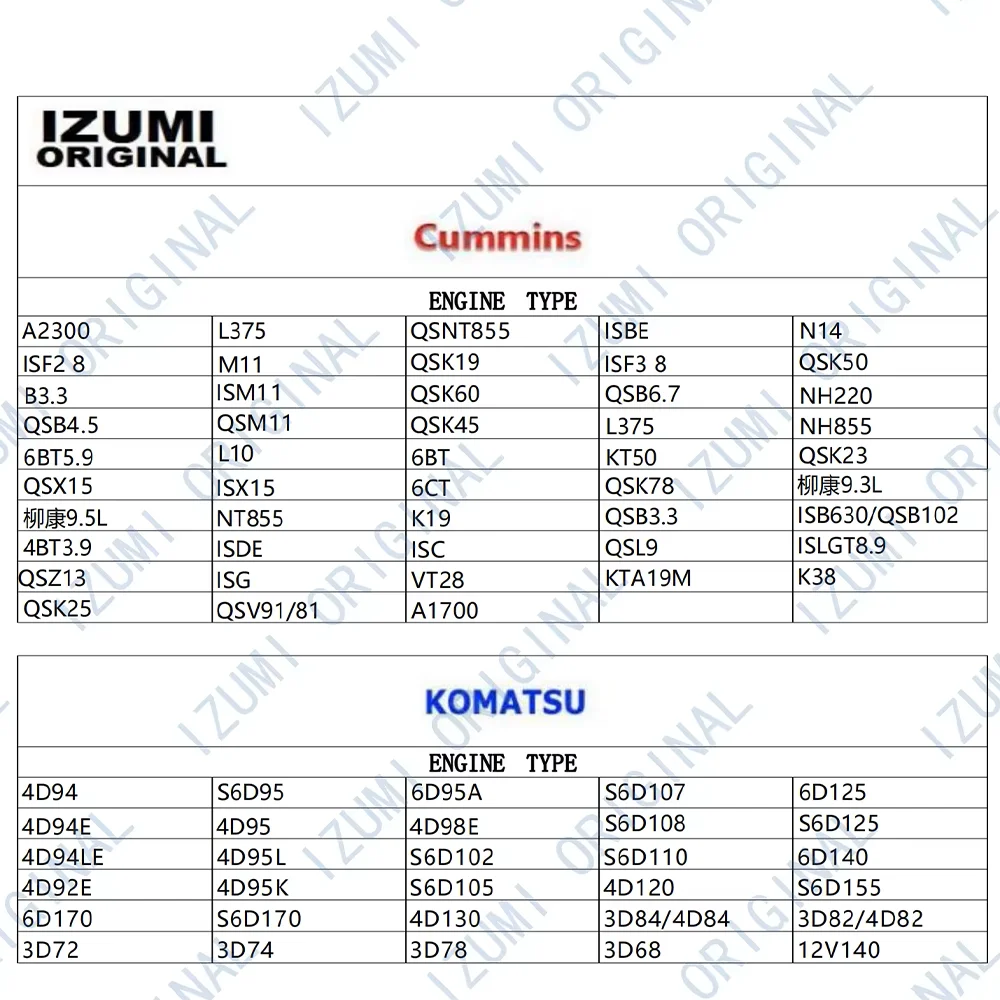 Diesel Engine Parts For Cummins Komatsu QSK60 QSK23 6D170 6CT 6D114 6BT 6D102 Piston Cylinder Overhaul Liner Kit manufacture