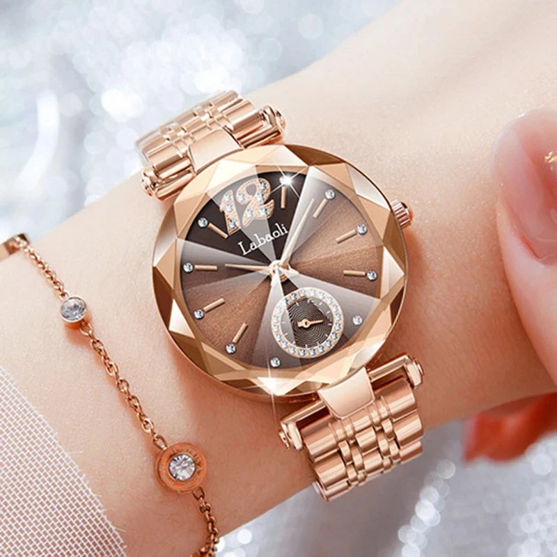 Rose Gold Best Girl Hand Watch Laobaoli Women's Luxury Rose Gold