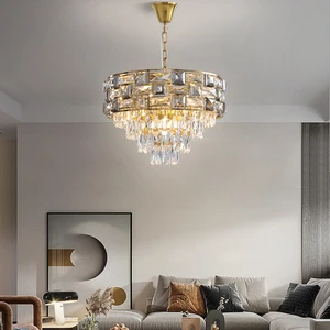 Modern Oversize Crystal Chandelier Living Room Bedroom Hanging Lights Lustre Luxury Crystal Pendant Lights Chandeliers