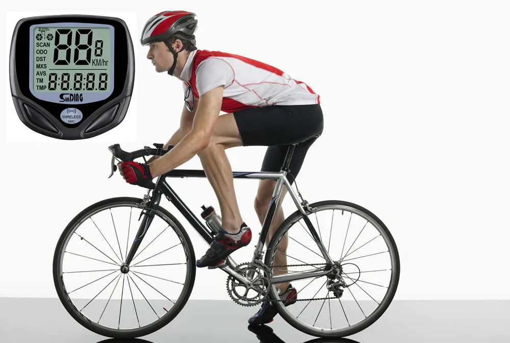Multi Function Digital  Bicycle Speed Meter Waterproof Wireless Bicycle Computer LCD with Back Light for Mountain Bike