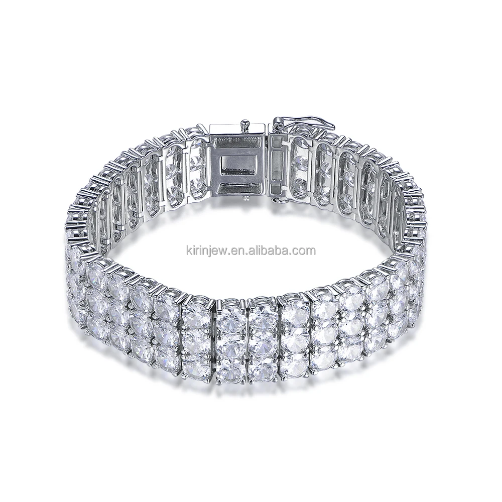 New Fashion 925 Sterling Silver Couple Bracelet Jewelry Rhodium Plated Crystal Bracelet Tennis Bracelet Women Men