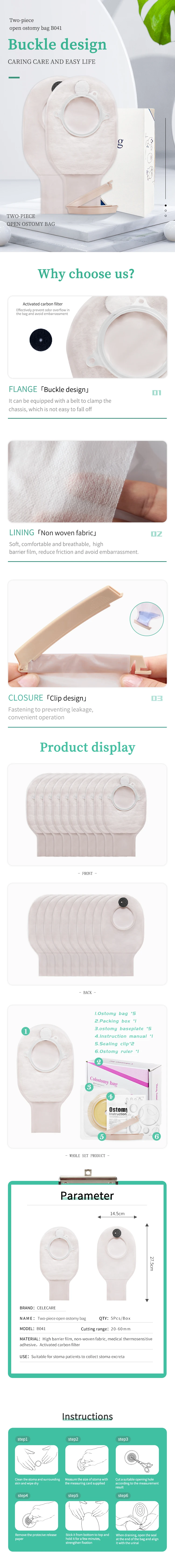 Pouch of Ostomy 2 Pise Colostomy Bag Size 60 mm