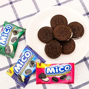 Wholesale Customizable Small Black Biscuits Mini Sandwich Crispy with Sweet Taste Glucose Feature Box Packaging