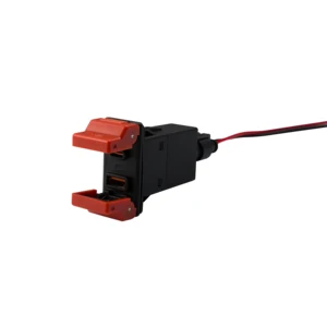 IP65 Waterproof 12-24V Dual USB C a Port Charger Socket Adaptor with Light for Motorcycle Boat Marine Caravan Rv Camper