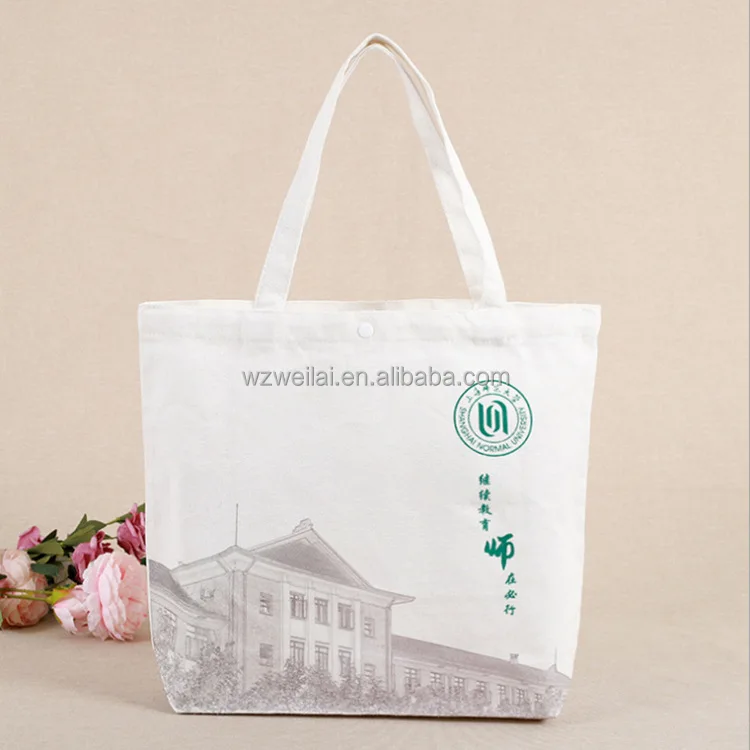 Embroidered White Canvas Bag