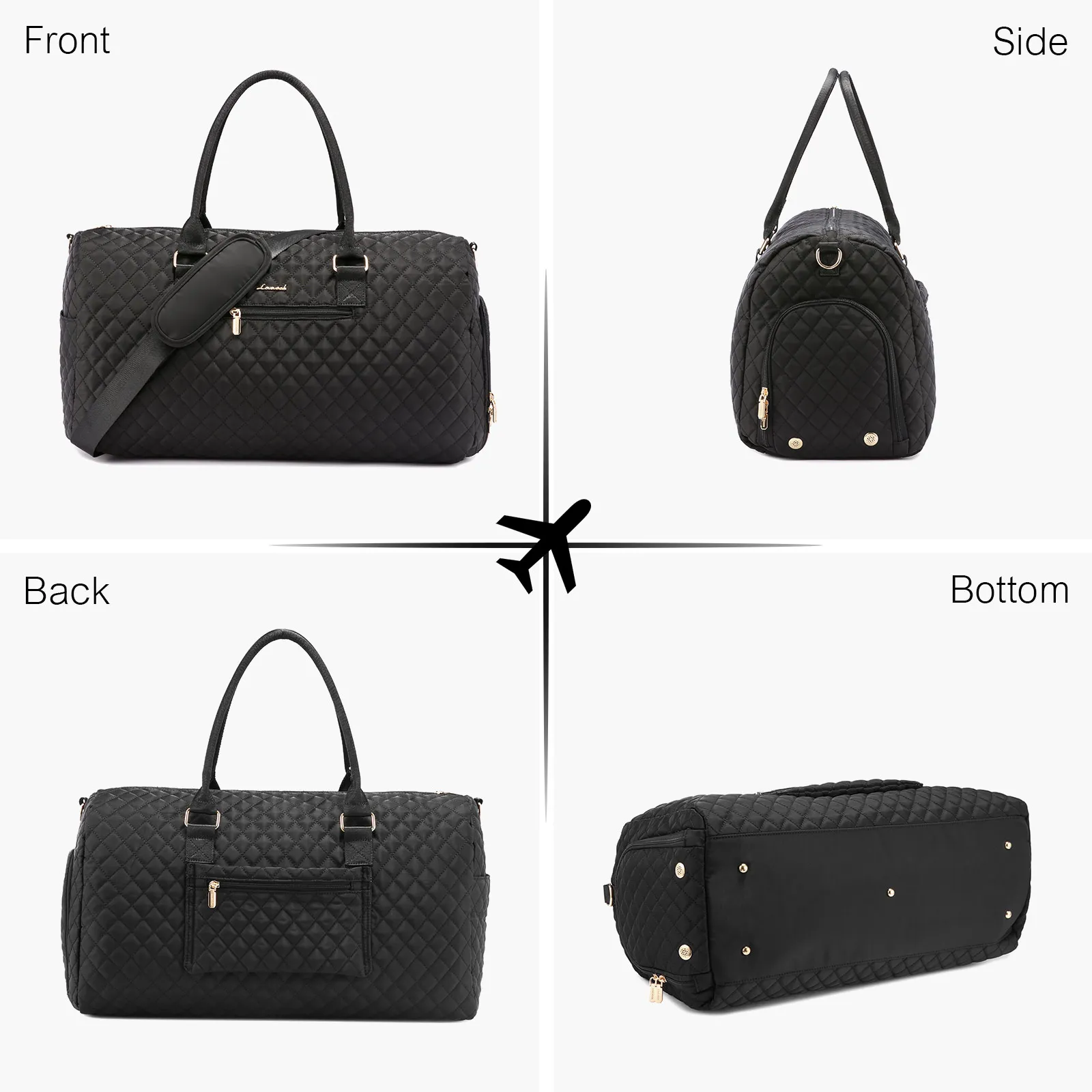 LOVEVOOK 2022 Luxury Designer Quilted Weekender Duffel Bags Waterproof Custom Duffle Bag Canvas Luggage Travel Bag for Women