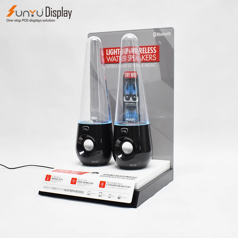 Sunyu High Quality Acrylic Sound Speaker Display Stand With Click Button