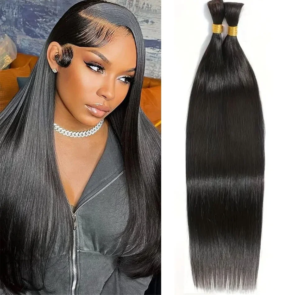 Extension per capelli umani vergini di colore naturale, ciocche lisce per donne africane_voghion.com