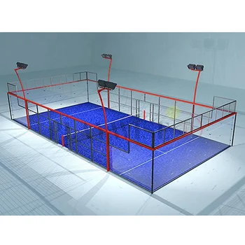 Classic paddle tennis court with roof outdoor and indoor padel tennis custom padel court