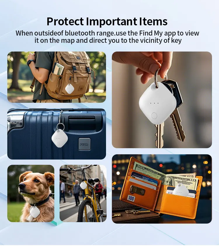RSH Smart GPS Tracker & Locator Android Tag by Google Find My Device 3-Year Battery Key Finder for Luggage Pets Wallets Bags details