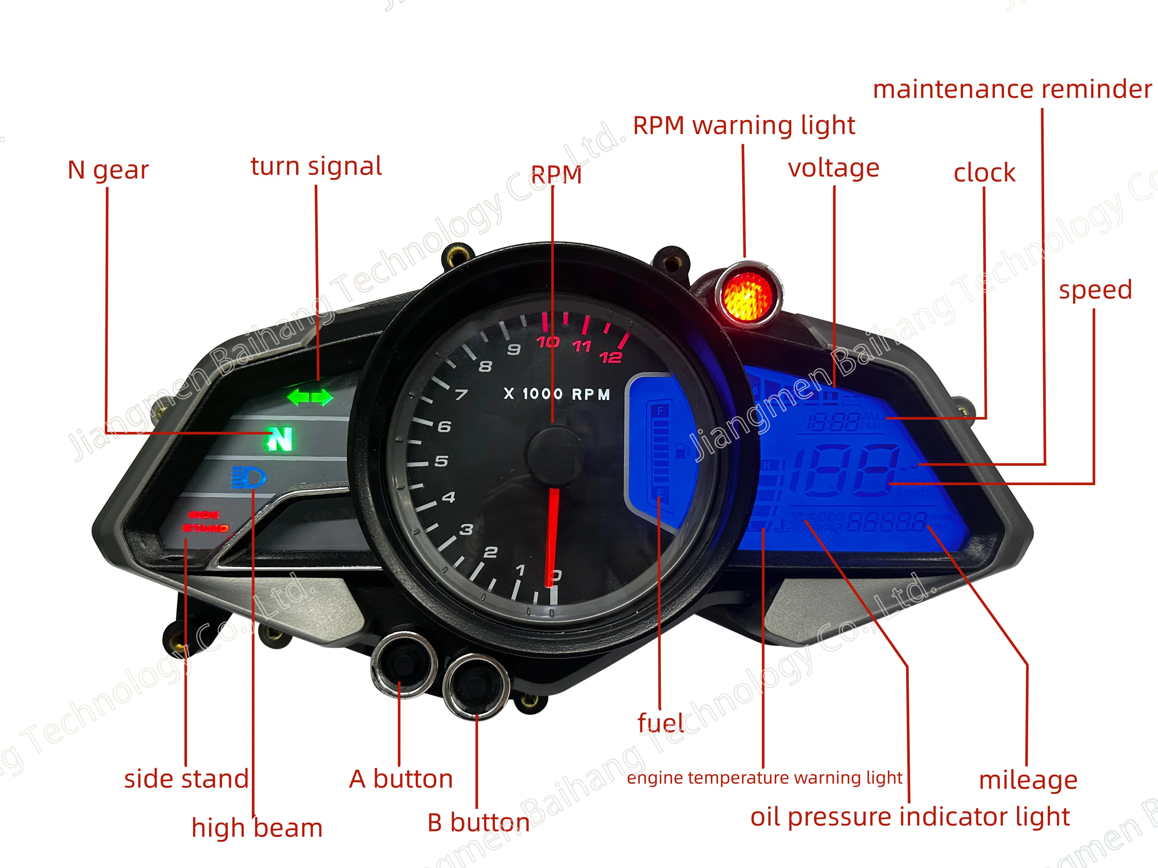 Motorcycle Bajaj Pulsar NS200 Accessories Digital Tachometer