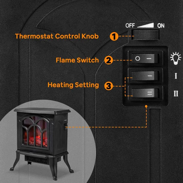 Electric Fireplace, Portable, 3D - detail 8