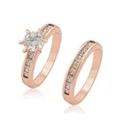 12814 xuping jewelry Wholesale affordable simple and generous fashion rose gold diamond couple ring set