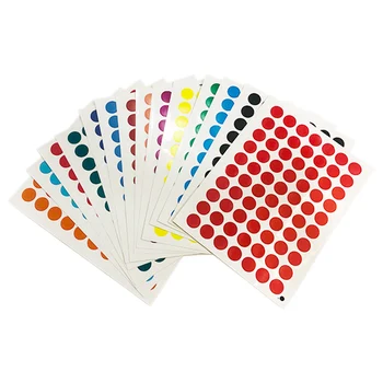 15 x 15 mm Colorful circular stickers can be hand-written in multiple sizes