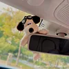 Suéter marrón perro espejo volador - adorno para espejo retrovisor