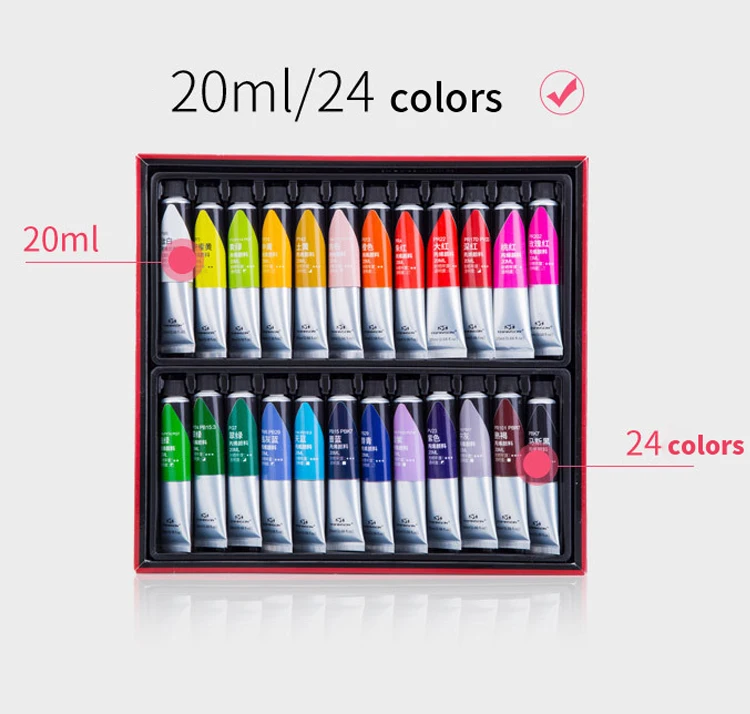 Premium Quality 24 Colors Art Painting Set Artist Waterproof Acrylic