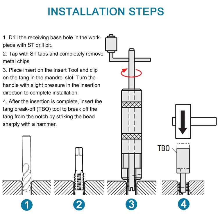 Professional Wire Thread Insert Installation Tool Easy Operation