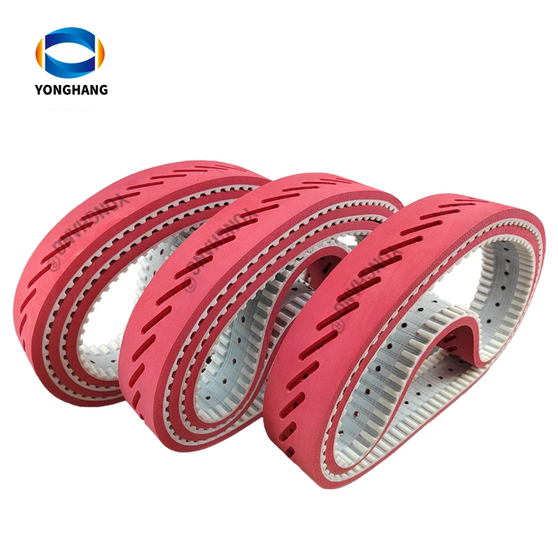 Vertical Form Fill Seal Packing Machine Various Hole Types  Rubber Coating Vacuum Pull Belts Transport Vffs Timing Belts