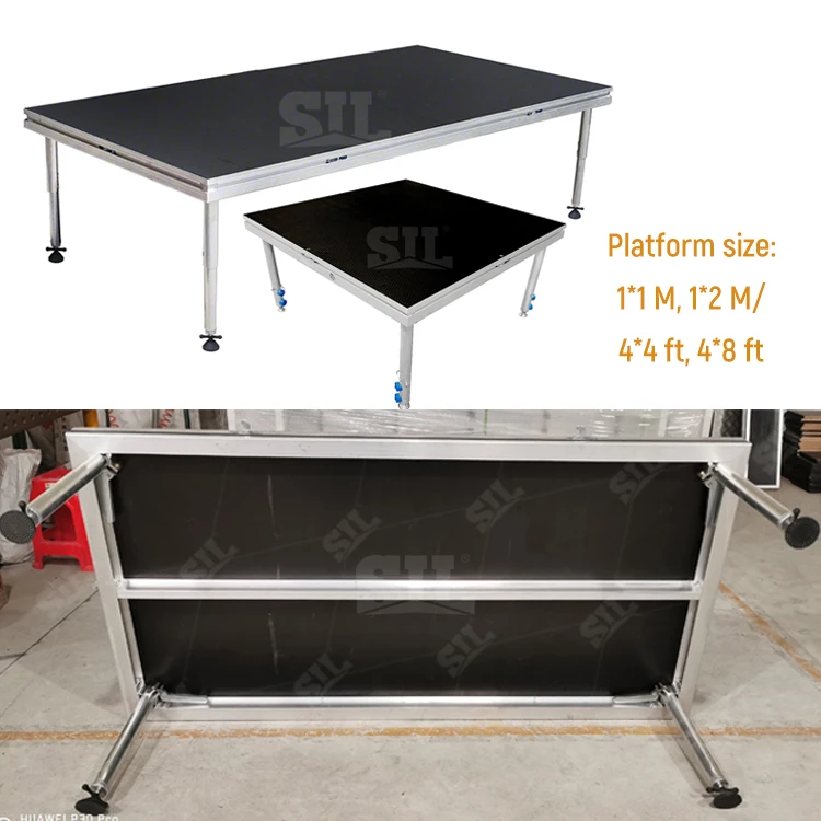 SIL Custom  XXXL Plus Size Complete Theatre Stage Concert Set up Theater Stair Outdoor Shiny Full Set Performance Stage for Sale
