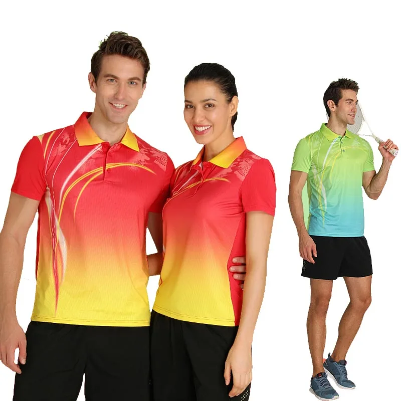Быстросохнущая футболка для бадминтона унисекс рубашка-поло спортивная одежда с сублимационным принтом бега и тенниса пользовательским