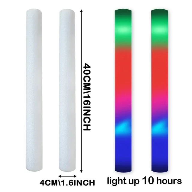 Led Luminous Sticks Party Rave Foam Glow Stick Rgb Fluorescent Dark