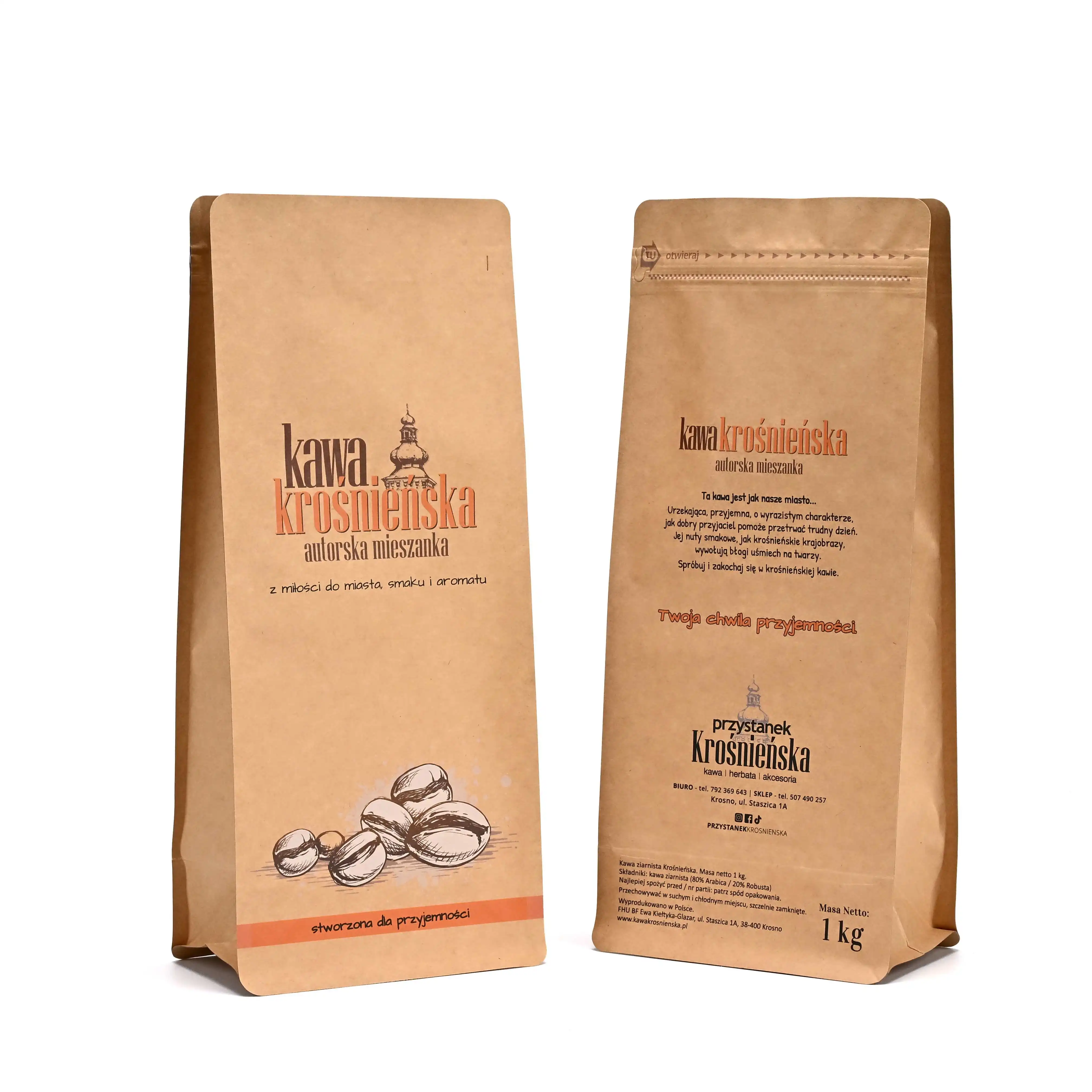 Customized Durable Heat-Sealed Coffee Pouches  Tear Notch for Coffee Tasting Event Kits & Travel Luggage Storage details