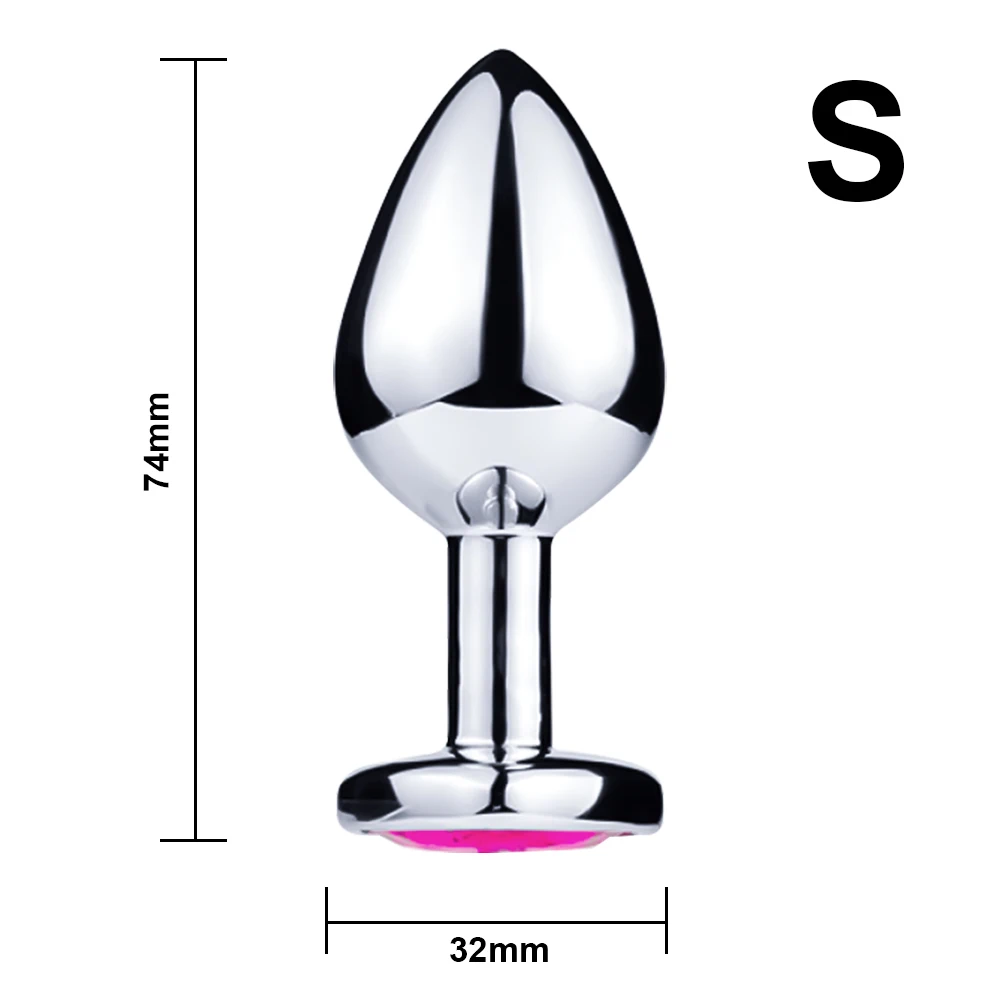 Plug Anal em Ao Inoxidvel Corao Rosa - 3 Tamanhos Disponveis Plug Anal em Ao Inoxidvel Corao Rosa - 3 Tamanhos Disponveis