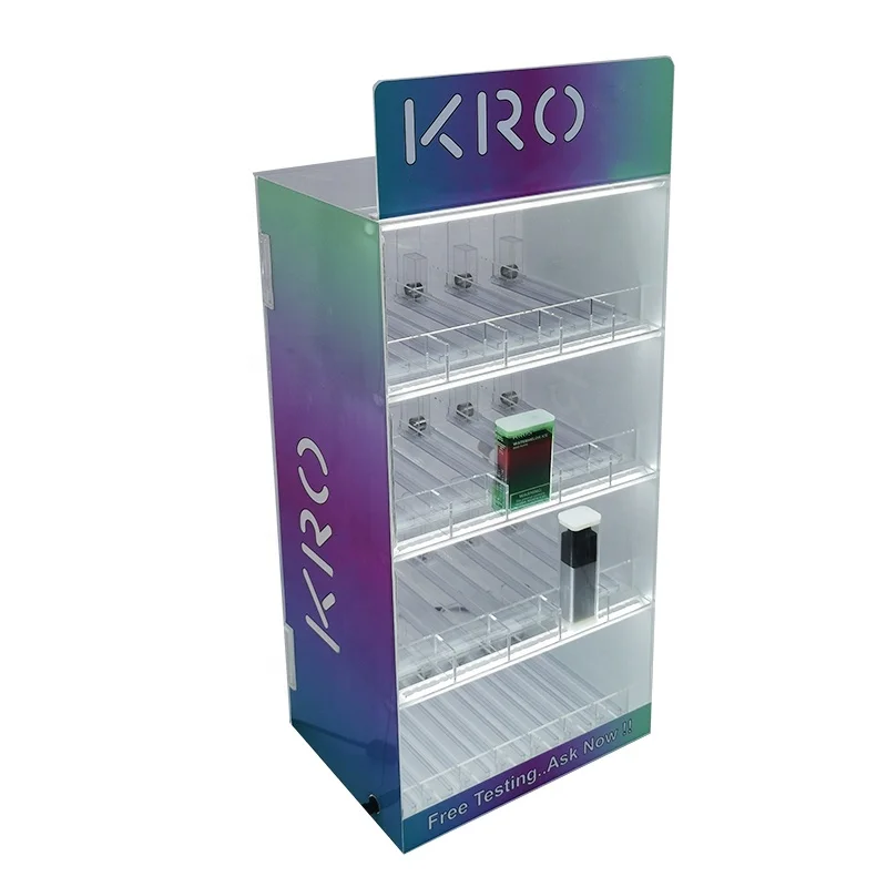 Custom Overhead Cigarette Rack Tobacco Shop Display Furniture Pusher Shelf  Rock Display for Cigarette Tobacco