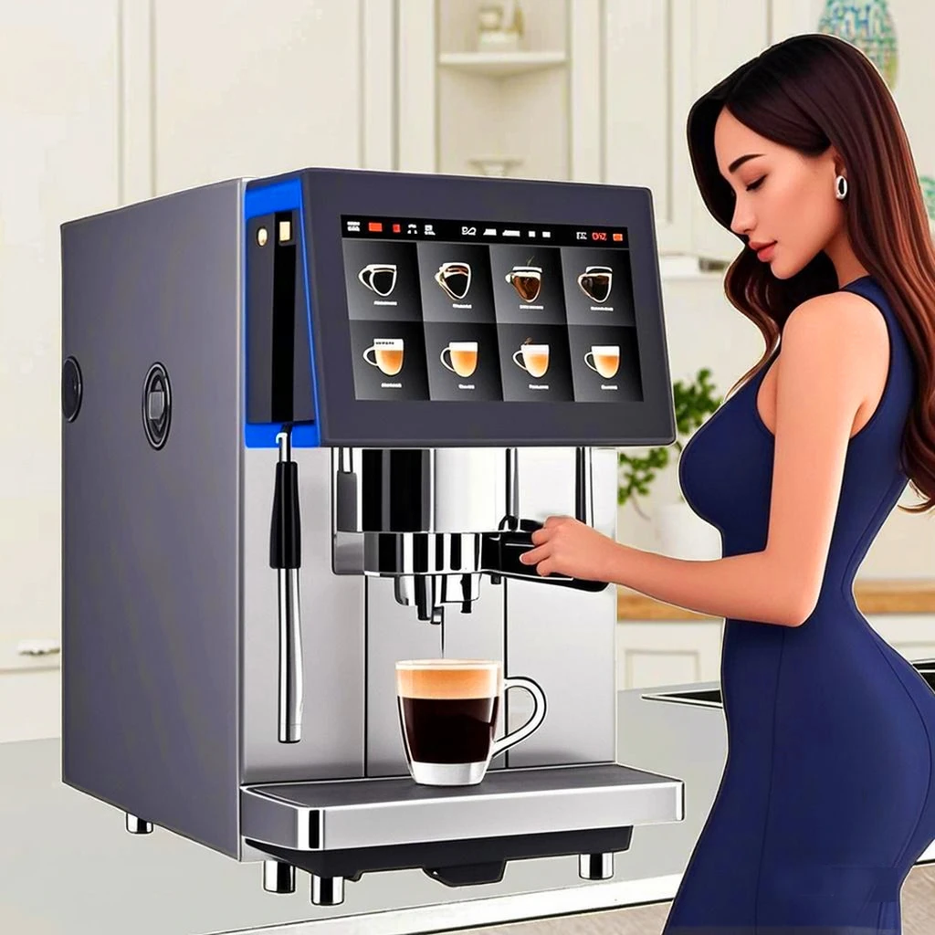 2025 Heavy Duty Commercial Best Dual-bean-hopper Fully Full Automatic Espresso Coffee Machine for Offices