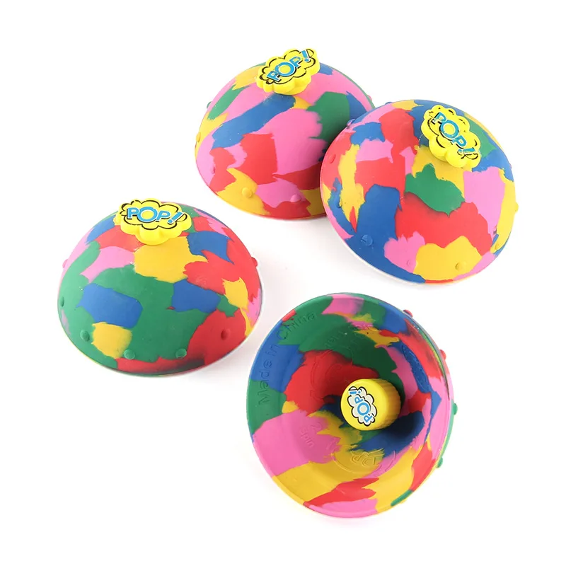 Novelty Bouncing Ball Fidget Toy Outdoor Game Hip Hop Ball Half Rubber  Jumping Decompression Toys Spinning Bouncing Ball