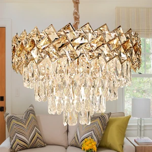 Staircase Restaurant Mall Living Room Lights Led Industrial High Ceiling Pendant Light Luxury Crystal Chandelier Modern