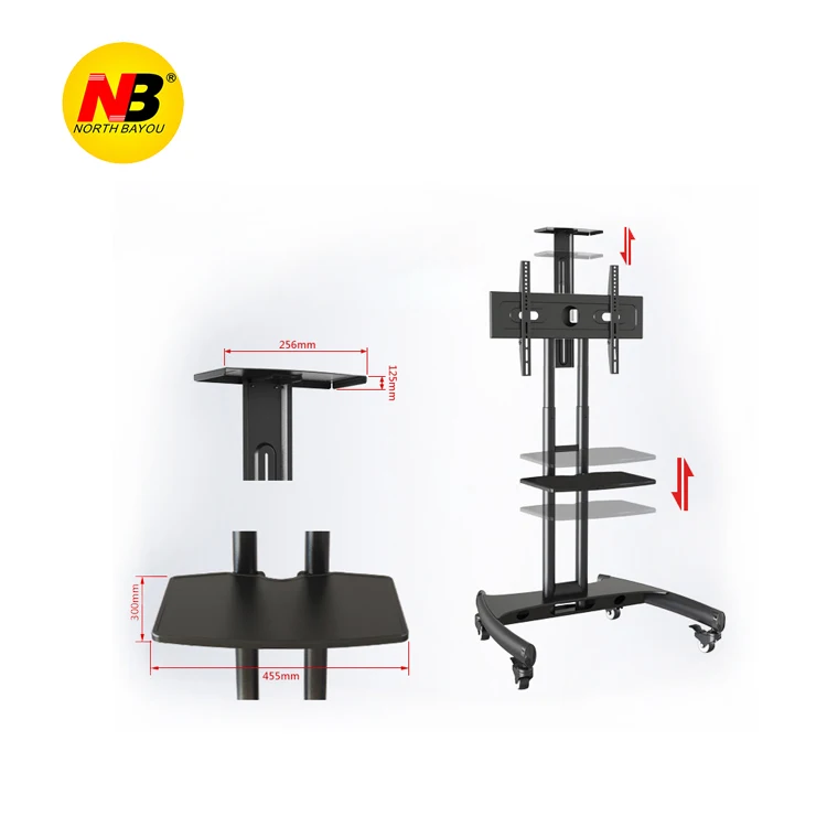 NB North Bayou - Soporte Para TV Móvil Con Ruedas Para Pantallas LCD
