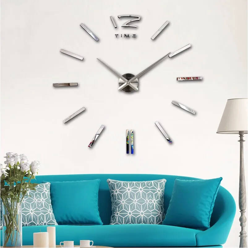 Metalate Sticker Frameless Digital 3d Diy Mounted Wall Art Clock