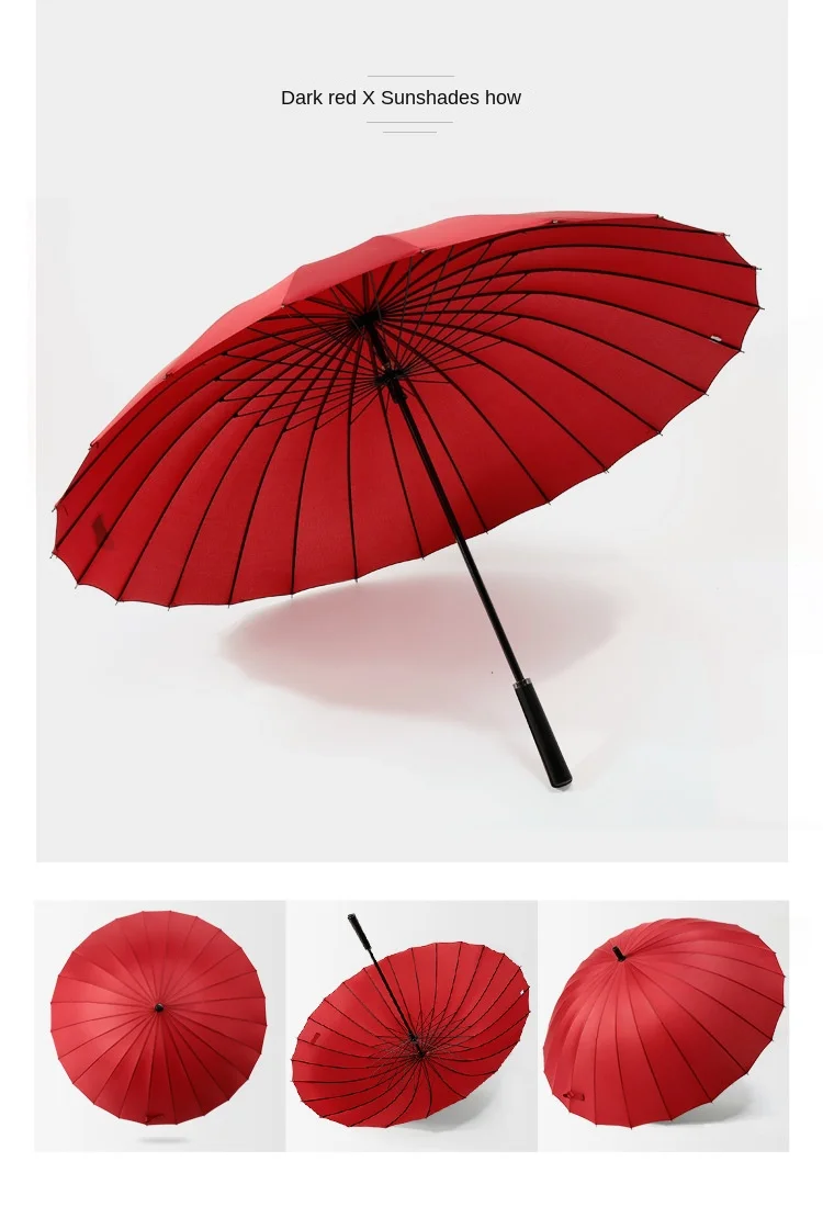 Japanese style 24 ribs manual straight rain umbrella