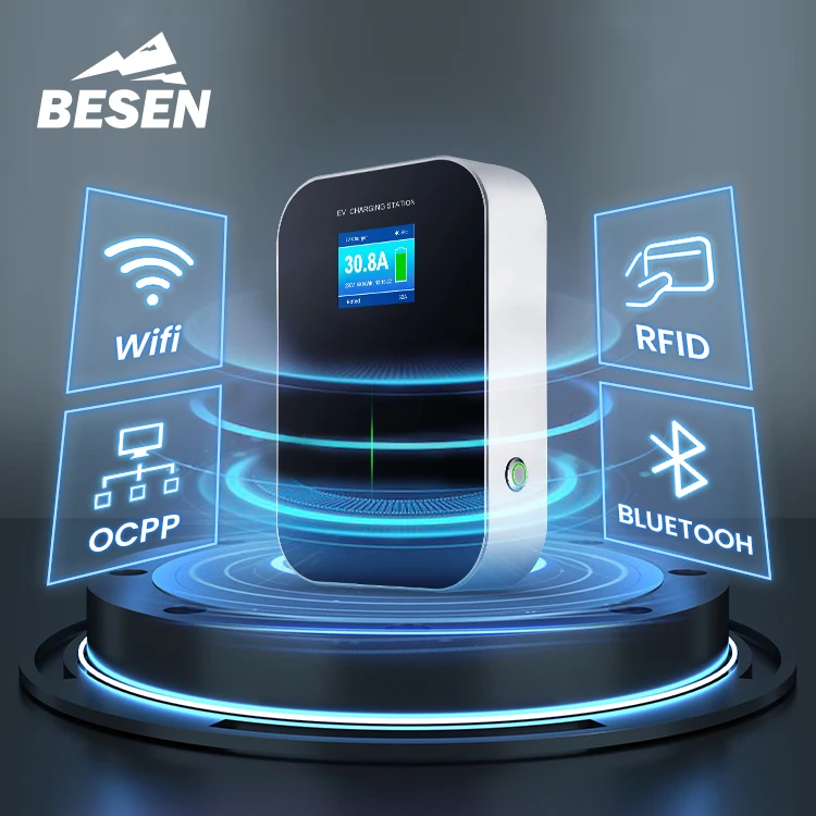BESEN 22kW Dynamic Load Balancing EV Charger 32A 3Phase Smart Electric Vehicle Charge Level 2 EV Home Charging Station
