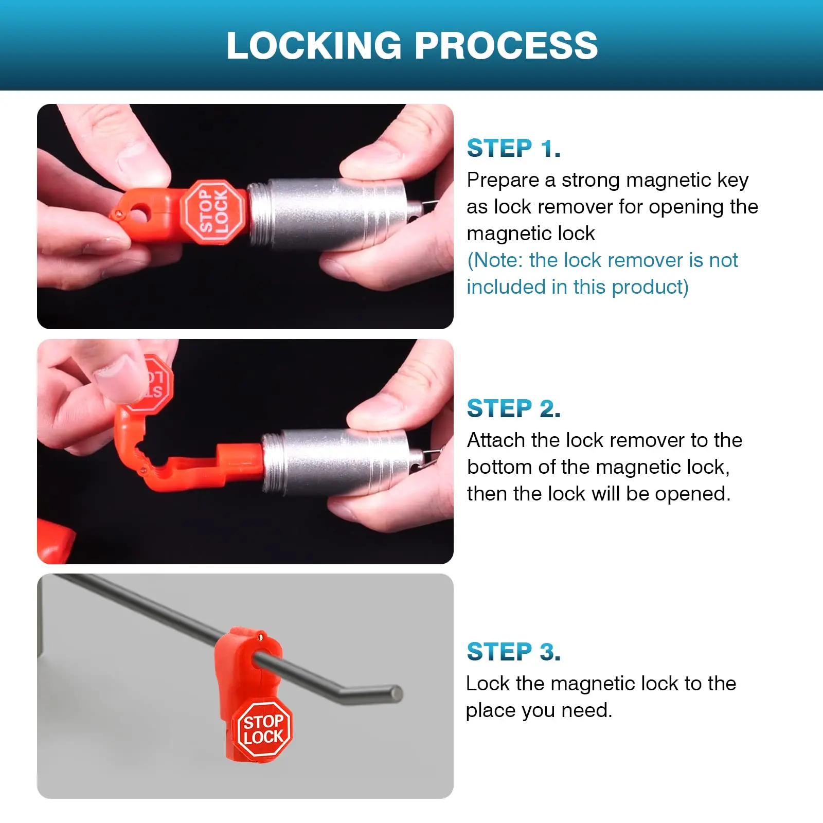 Free Sample Mini Portable Stop Lock Magnetic Key Peg Stop Lock Magnet Hook Lock
