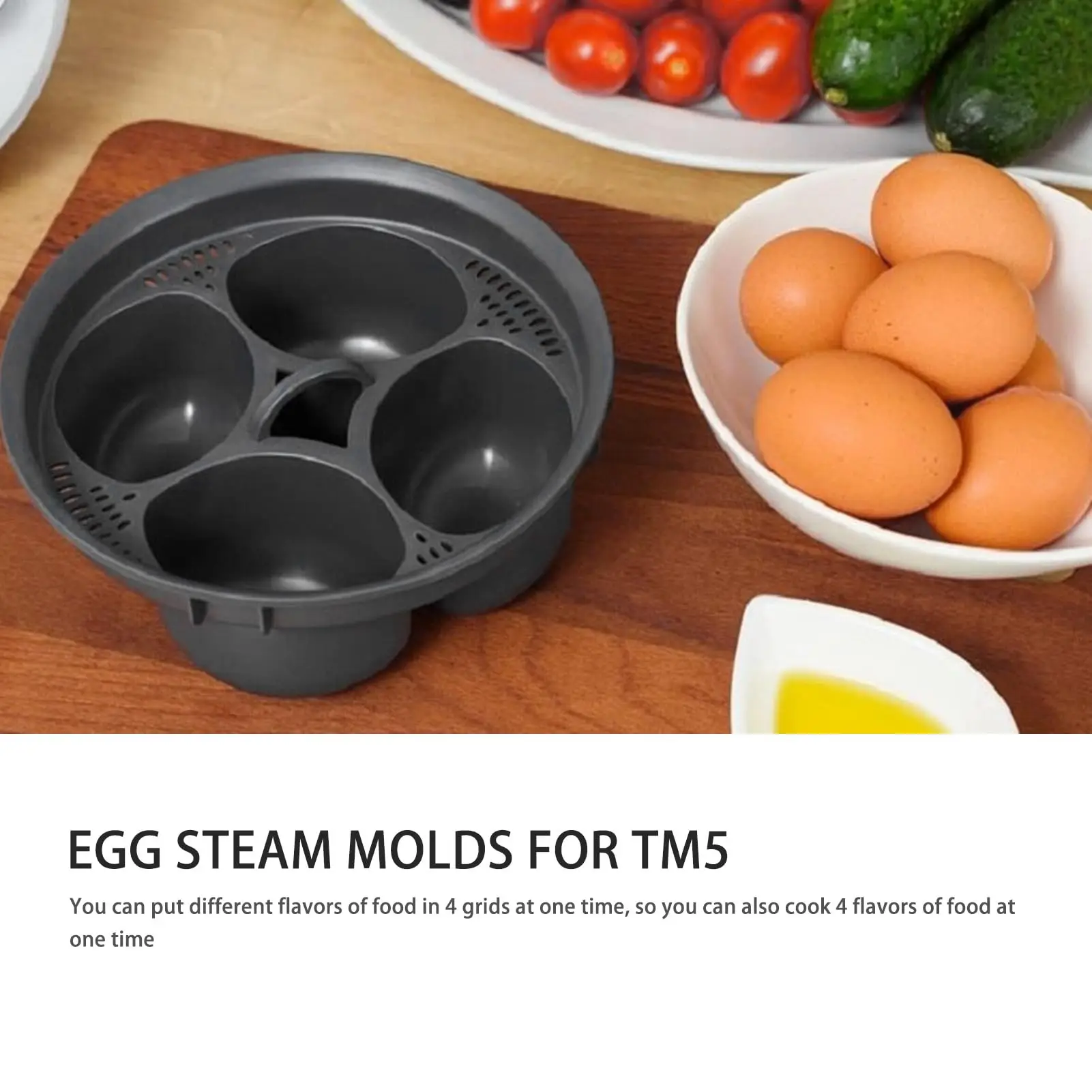 2023 New 4egg Egg Poacher Insert Nonstick Egg Cooker Mould For Thermomix Tm5 Tm6 Accessories