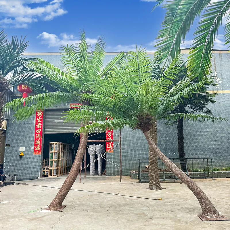 Realistic Artifical Palm Tree Outdoor Fake Date Palm10 ft Tall Large Coconut Plant Wedding Decorative Faux Greens Palm Trees
