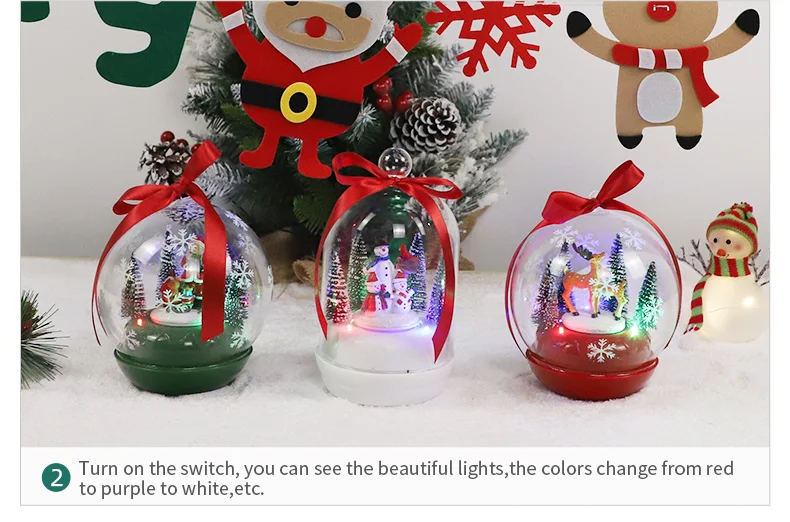 led light up glass christmas decorations for personalised cheap glass christmas balls musical snow globe glitterdome supplier