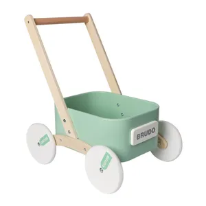 Multi-functional Baby Walker Early Education Storage Habit Learning Walk Wooden Car Montessori Toy for Kids Toddler Boys & Girls
