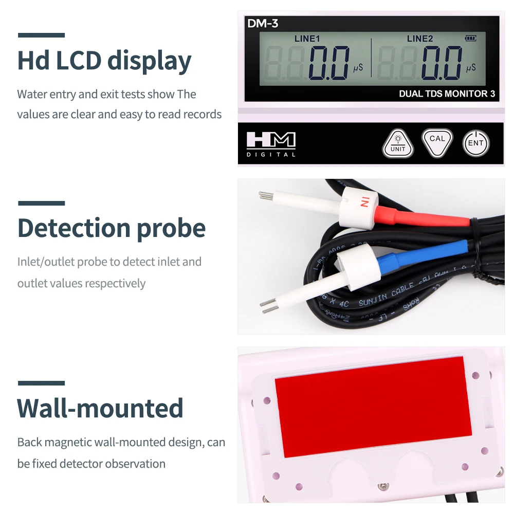 New Arrivals HM DM3 Dual TDS Monitor - 3 Water Quality Detectors