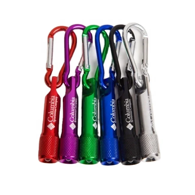 Индивидуальный рекламный Алюминиевый Карабин Мини светодиодный фонарик