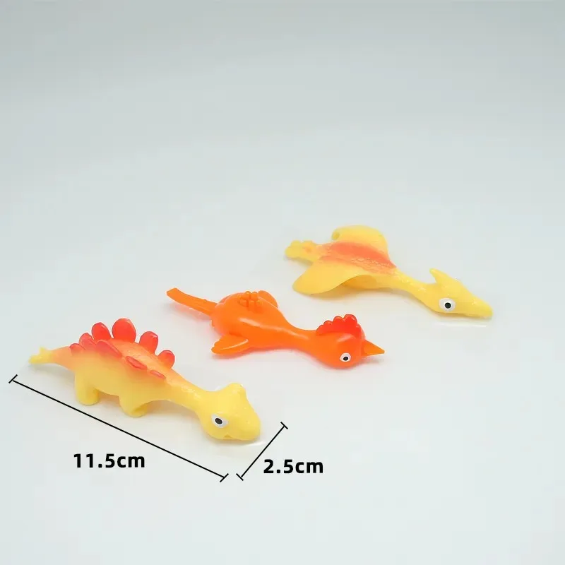 LOKBY – Set De 12 Lance-doigts Dinosaures – 6 Dinos + 6 Poulets Volants – Caoutchouc Souple – Jeu Adresse Et Physique