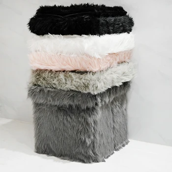 Customized Faux Fur Ottoman Stool Storage Ottoman Small Kids Ottoman with Storage