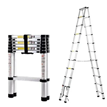 4.2M+4.2M Double-Sided Aluminum Telescopic Ladder Industrial Design Folding Insulation Steel Extension Ladder EN131 Certified